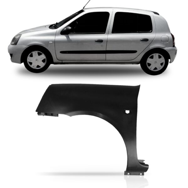 Paralama Dianteiro Clio 2003 04 05 2006 Com Furo Pisca Preto Lado Esquerdo