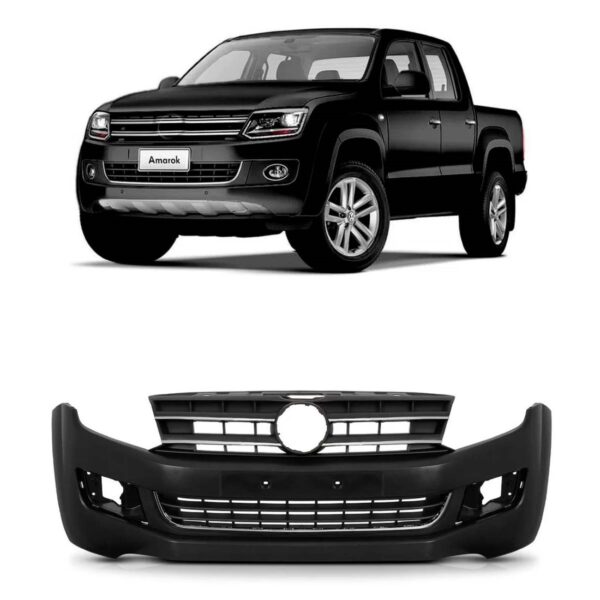 Parachoque Dianteiro Amarok 2010 2011 2012 C/ Friso Cromado Preto