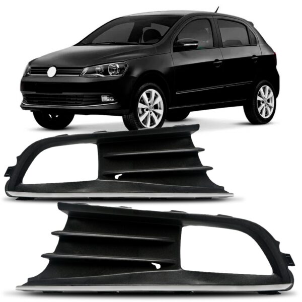 Moldura Farol Milha Gol G6 2013 A 2016 Com Furo Cromado  Lado Direito