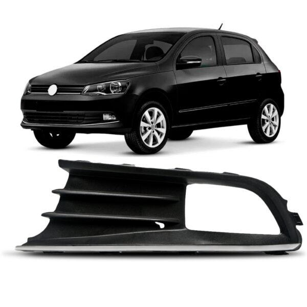 Moldura Farol Milha Gol G6 2013 A 2016 Com Furo Cromado  Lado Esquerdo