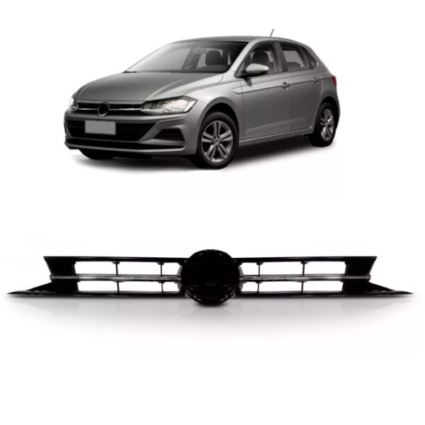 Grade Radiador Polo Virtus Msi 18 A 2022 Com Friso 1a Linha Preto