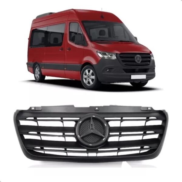 Tela Frontal Radiador Sprinter 2019 2020 21 22 23 2024 Preta Plástico