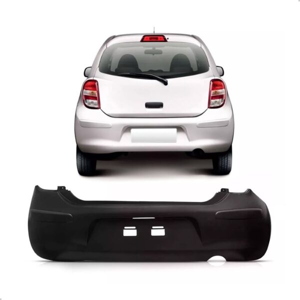 Parachoque March 2012 2013 2014 Traseiro Preto