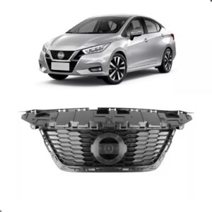 Grade Radiador Para Versa 2019 A 2021 Preta Sem Moldura Plástico