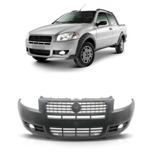 Parachoque Dianteiro Strada C/ Furo 2007 2008 2009 Preto