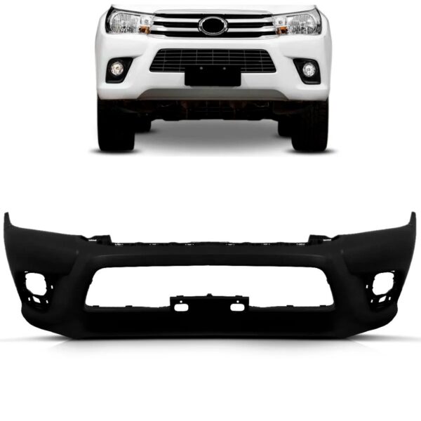 Parachoque Dianteiro Hilux 2016 A 2018 Cab Simples 1a Linha - Preto