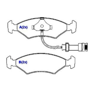 PASTILHA DIANTEIRA 2 CONECTORES COM ALARME ESCORT 83 86