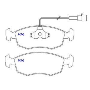 Pastilha Dianteira 2 Conectores Com Alarme Tempra Tipo 2.0