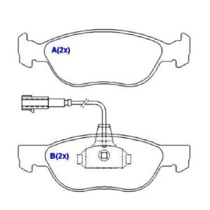 Pastilha Dianteira 2 Conectores Com Alarme Marea Brava
