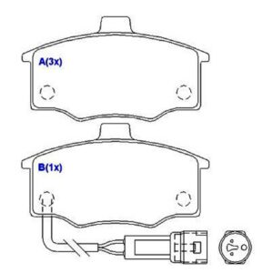 Pastilha Dianteira 1 Conector Monza 1992 Ate 1996 Kadett