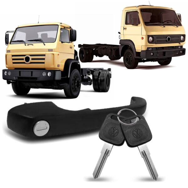 Maçaneta Externa C/ Chave Perfil Caminhao Worker Cor Preta