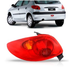 Lanterna Traseira Peugeot 206 2004 A 2006 Lente Em Acrílico Lado Esquerdo