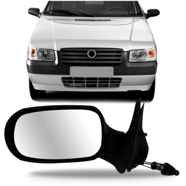 Retrovisor Uno Fire 4 Portas 2005 06 07/2010 Com Controle Lado Esquerdo