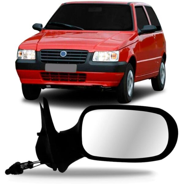 Retrovisor Uno Fire 2 Portas Flex 2005 A 2010 Com Controle Lado Direito