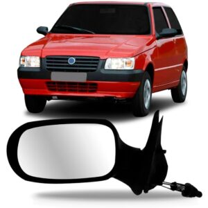Retrovisor Uno Fire 2 Portas Flex 2005 A 2010 Com Controle Lado Esquerdo