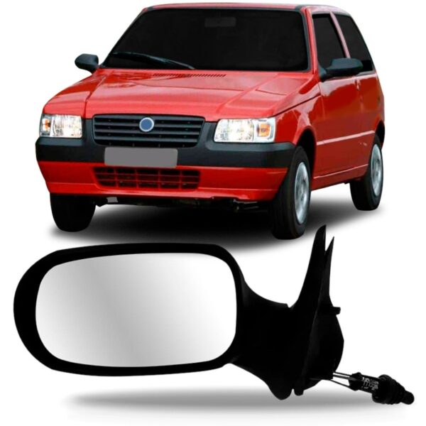 Retrovisor Uno Fire 2 Portas Flex 2005 A 2010 Com Controle Lado Esquerdo