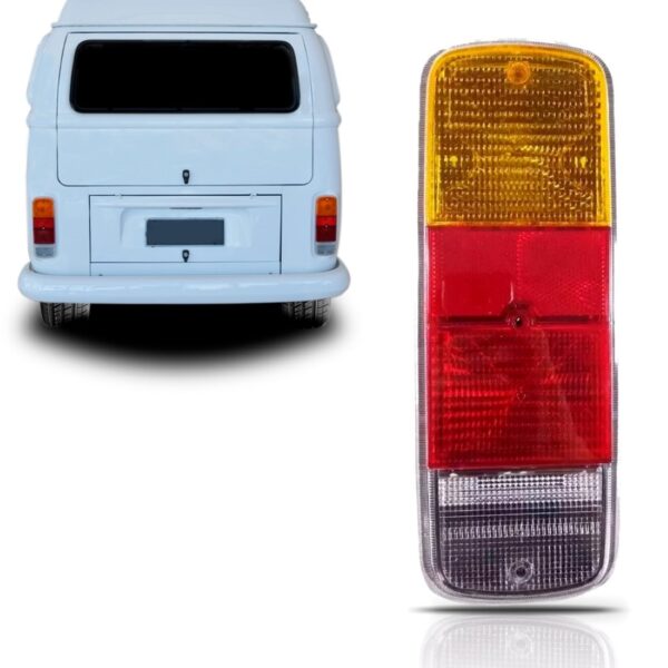 Sinaleira Traseira Kombi Clipper 1975 Á 2009 Âmbar Tricolor Vermelho