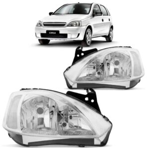 Farol Corsa Montana 03 04 05 2006 07 Cromado Manual 1ª Linha - Esquerdo/motorista