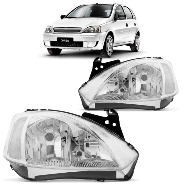 Farol Corsa Montana 03 04 05 2006 07 Cromado Manual 1ª Linha - Esquerdo/motorista