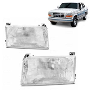 Farol Ford F1000 1996 1997 1998 Foco Simples Mascara Cromada Lado Direito
