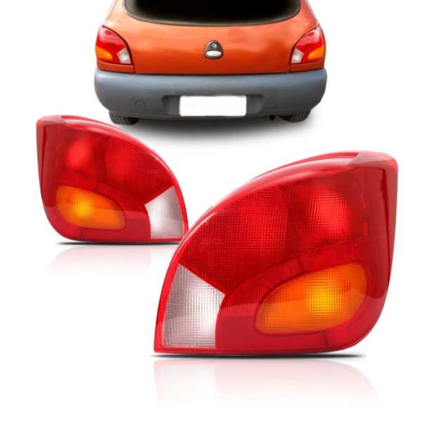 Lanterna Traseira Fiesta 1996 1997 1998 1999 A 2002 1ª Linha Esquerdo Vermelho/bicolor