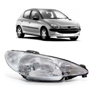 Farol Peugeot 206 99 00 01 02 03 Raiado C/garantia 1ª Linha Direito/passageiro
