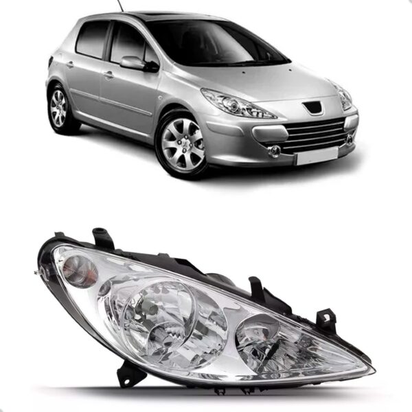 Farol Para Peugeot 307 01 02 03 A 2005 C/ Auxiliar 1ª Linha Direito/passageiro