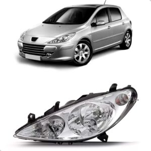 Farol Para Peugeot 307 01 02 03 A 2005 C/ Auxiliar 1ª Linha Esquerdo/motorista