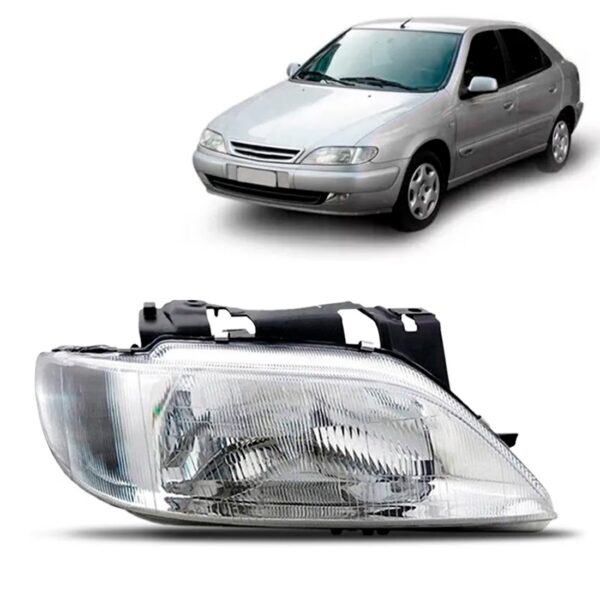 Farol Xsara 1997 98 99 00 Com Auxiliar Modelo Cinza 1ª Linha - Direito/passageiro