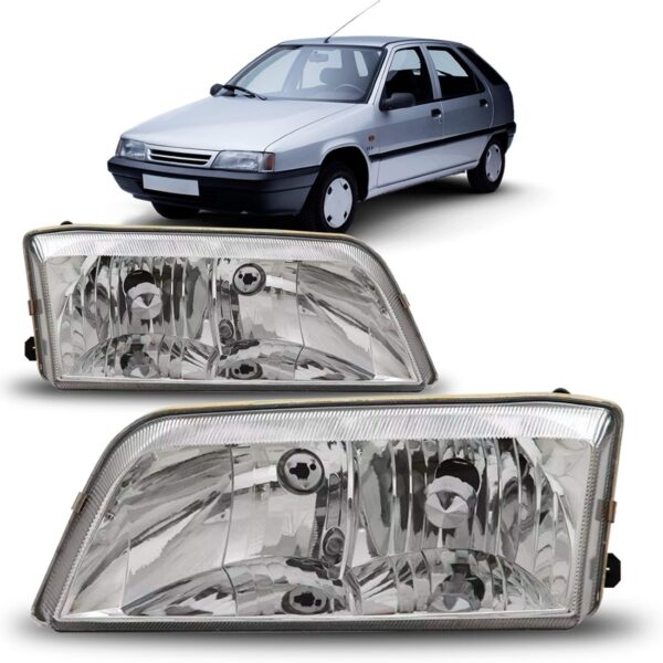 Farol Compatível Com Citroën Zx Anos 1991 A 1997 Foco Duplo Lado Esquerdo