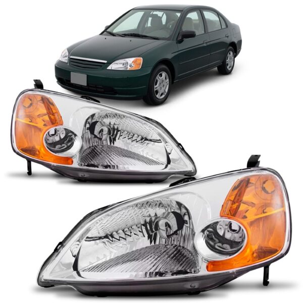 Farol Honda Civic 2001 2002 2003 Manual 1ª Linha - Esquerdo/motorista
