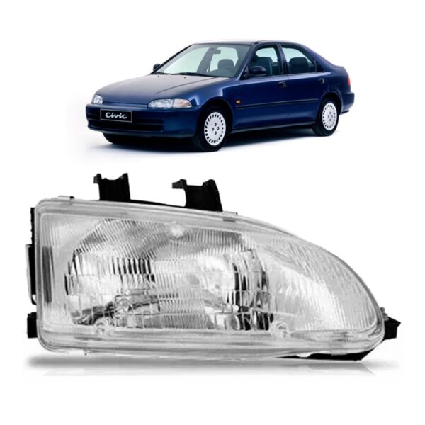 Farol Civic 1992 1993 1994 1995 Sedan 04 Portas 1ª Linha - Direito/passageiro