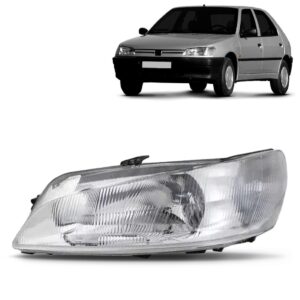 Farol Peugeot 306 1997 1998 1999 Raiado Novo 1ª Linha - Esquerdo/motorista