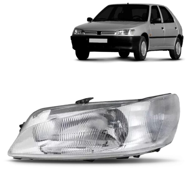 Farol Peugeot 306 1997 1998 1999 Raiado Novo 1ª Linha - Esquerdo/motorista