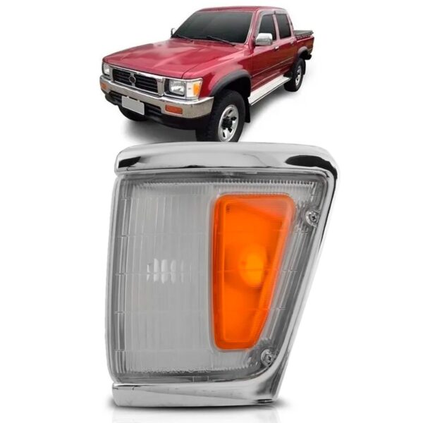 Lanterna Pisca Seta Hilux Srv 1992 A 2001 Aro Cromado Fino Lado Esquerdo
