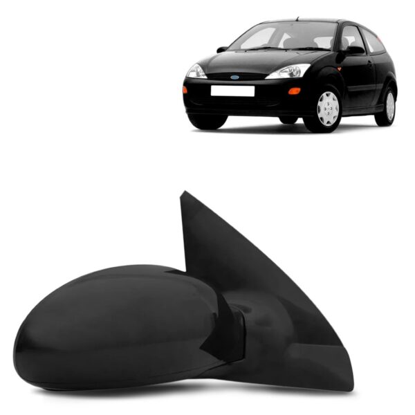 Retrovisor Externo Com Focus 1998 A 2008 Capa Preto Lado Direito
