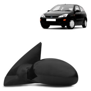 Retrovisor Externo Com Focus 1998 A 2008 Capa Preto Lado Esquerdo