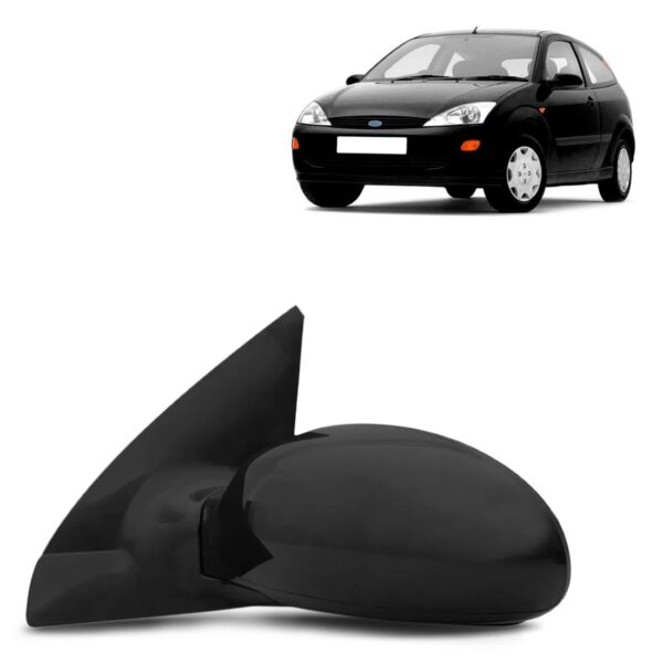 Retrovisor Externo Com Focus 1998 A 2008 Capa Preto Lado Esquerdo