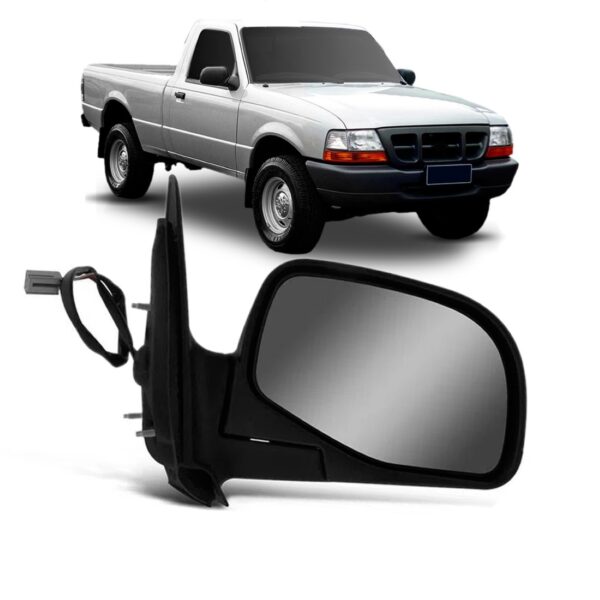 Retrovisor Externo Elétrico Preto Ranger 1998 A 2006 Preto Lado Direito
