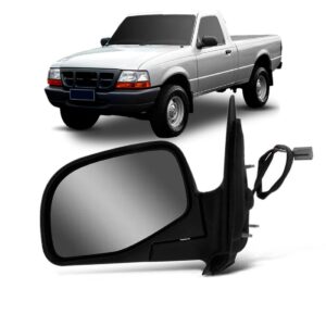 Retrovisor Externo Elétrico Preto Ranger 1998 A 2006 Preto Lado Esquerdo