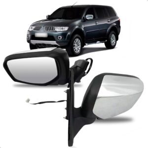 Retrovisor Triton E Pajero Dakar 07 A 14 Eletrico Cromado Lado Esquerdo