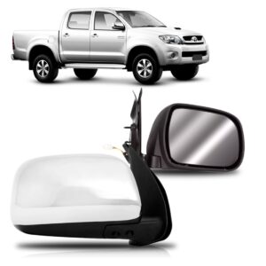 Retrovisor Hilux Sw4 Srv 2005 A 2011 Eletrico Cromado. Lado Esquerdo