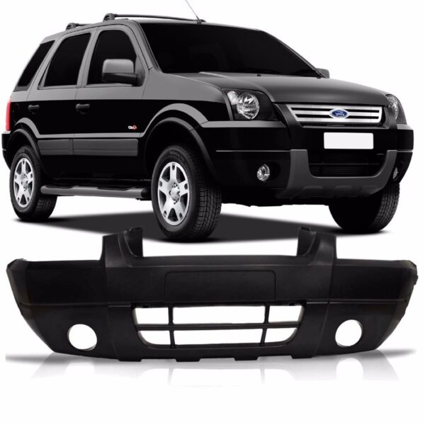 Parachoque Dianteiro Eco Sport 2003 A 2006 Com Furo Milha Preto