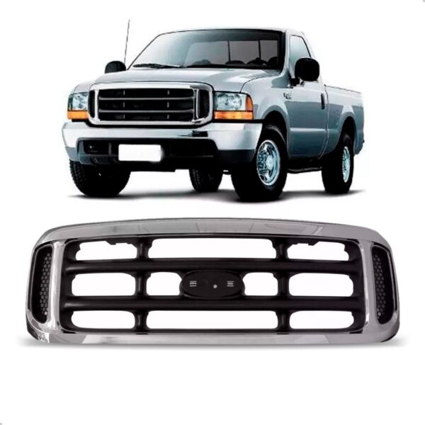 Grade Central Para Ford F250 1999 A 2005 Moldura 1a Linha Plástico