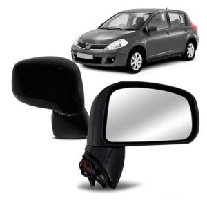 Retrovisor Tiida 2007 A 2013 Eletrico Preto Lado Direito