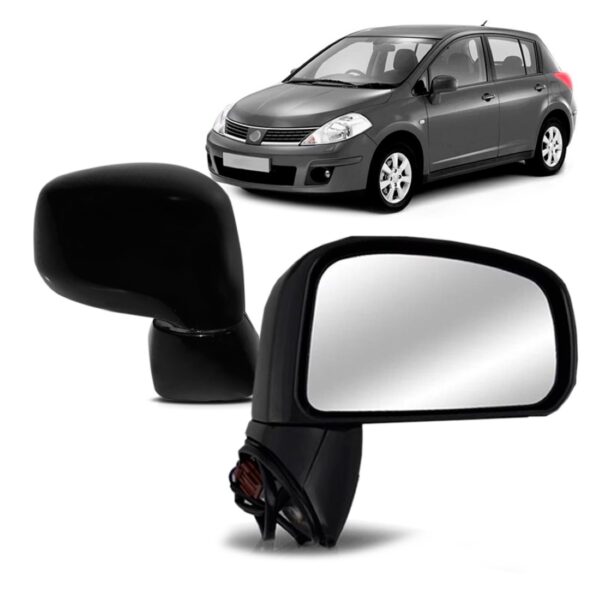 Retrovisor Tiida 2007 A 2013 Eletrico Preto Lado Direito