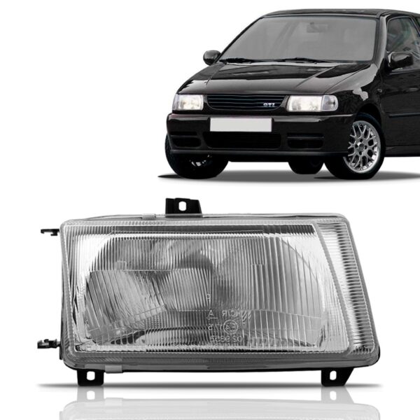 Farol Polo 97 98 99 00 Mascara Cromada Foco Simples 1ª Linha Direito/passageiro