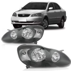 Farol Corolla Fielder 04 05 2006 A 08 Mascara Negra 1ª Linha Esquerdo/motorista
