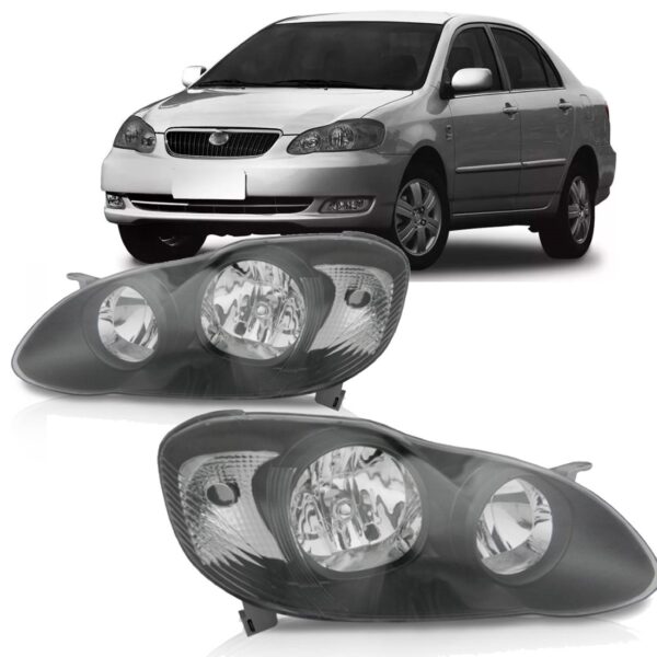 Farol Corolla Fielder 04 05 2006 A 08 Mascara Negra 1ª Linha Direito/passageiro