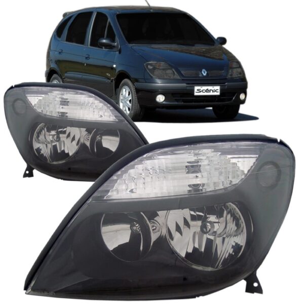 Farol Scenic 2001 02 03 04 05 06 07 08 2009 Mascara Negra Lado Direito
